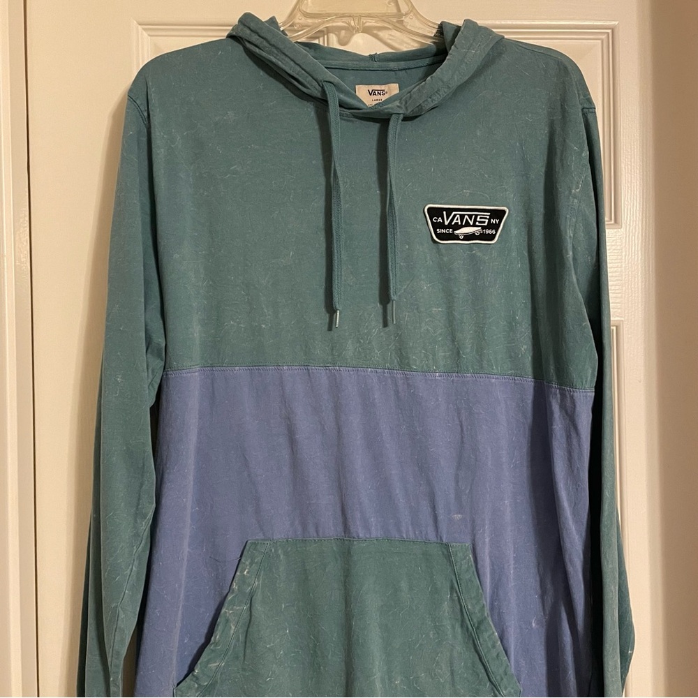 Vans Blue Teal Hooded Long Sleeve